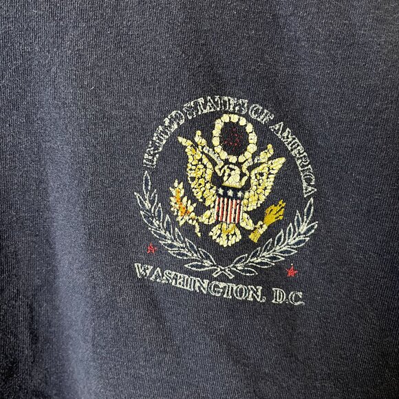 Vintage 90s Washington DC T Shirt Adult Blue XL Extra Large Graphic Tee Solid - Picture 5 of 14
